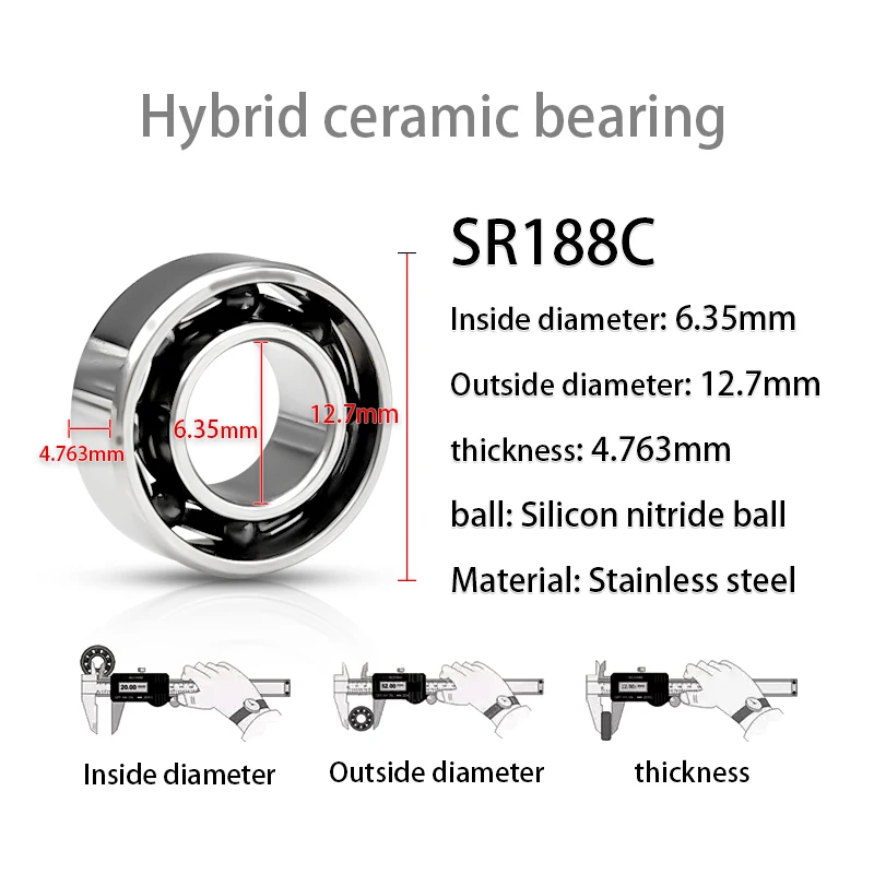 

Гибридные керамические подшипники JZN MR128 MR137 MR148 R188 606 608 2RS 6700 6703 6704 ZZ