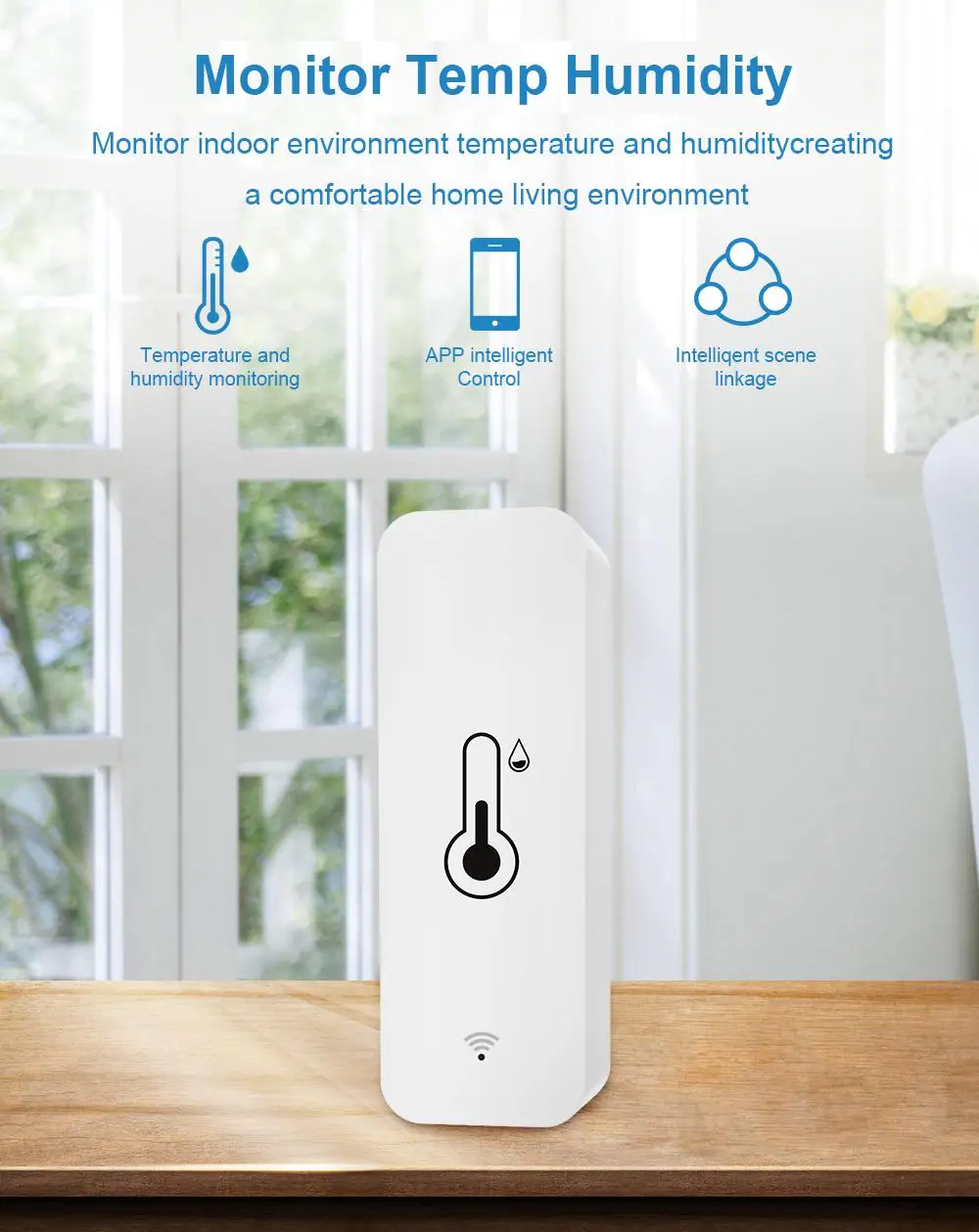 

Temperature And Humidity Sensor Tuya Smart Smart Home Indoor Hygrometer App Remote Monitor Wifi Work With Alexa Google Assistant