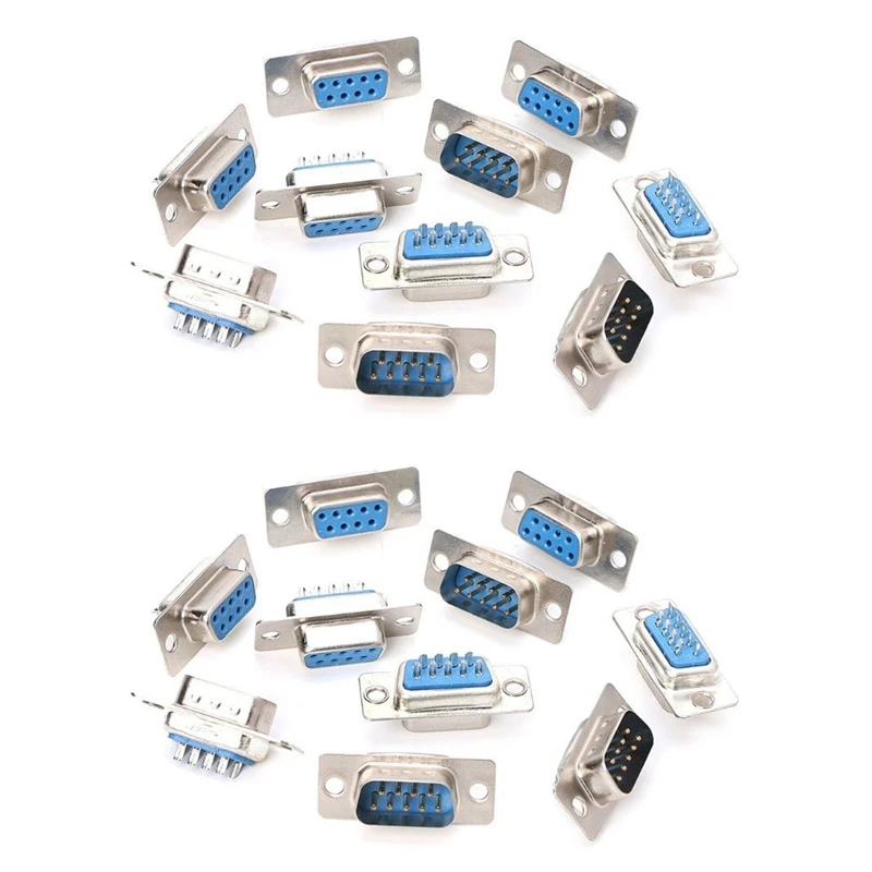 

10Pairs Db9 Male And Female Rs232 9 Pin Wire Solder Serial Port Plug Connectors