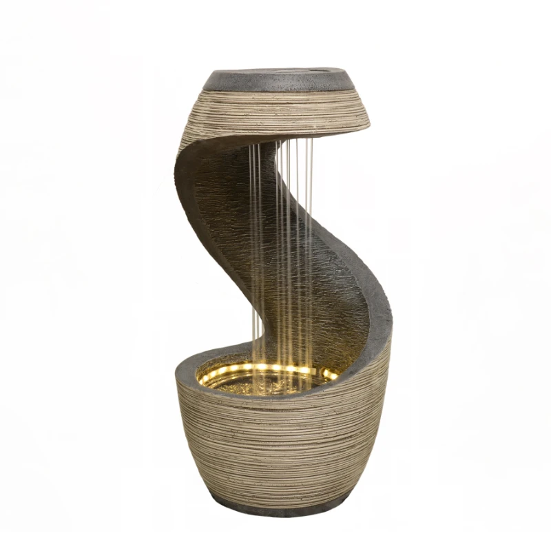 

2022 latest release fountain with modern geometric shape waterproof material Outdoor water fountain