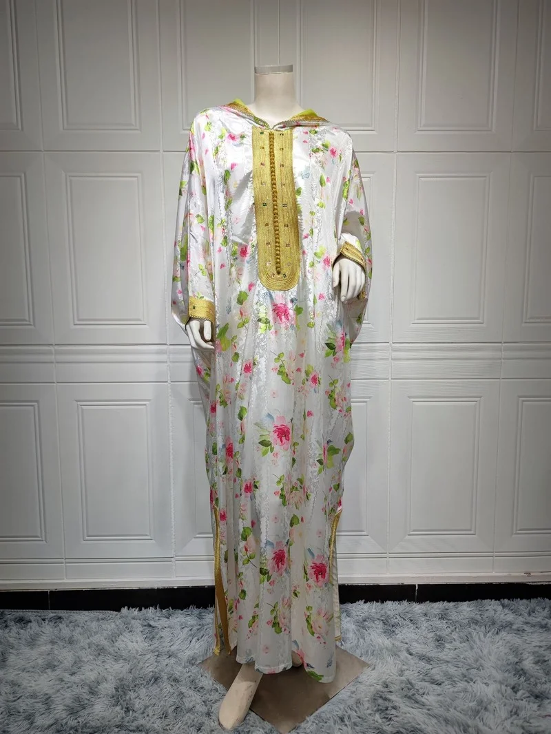 Abaya Dubai Turkey Muslim Print Hijab Dress Kaftan Islam Clothing African Maxi Dresses for Women Robe Djellaba Femme 2022