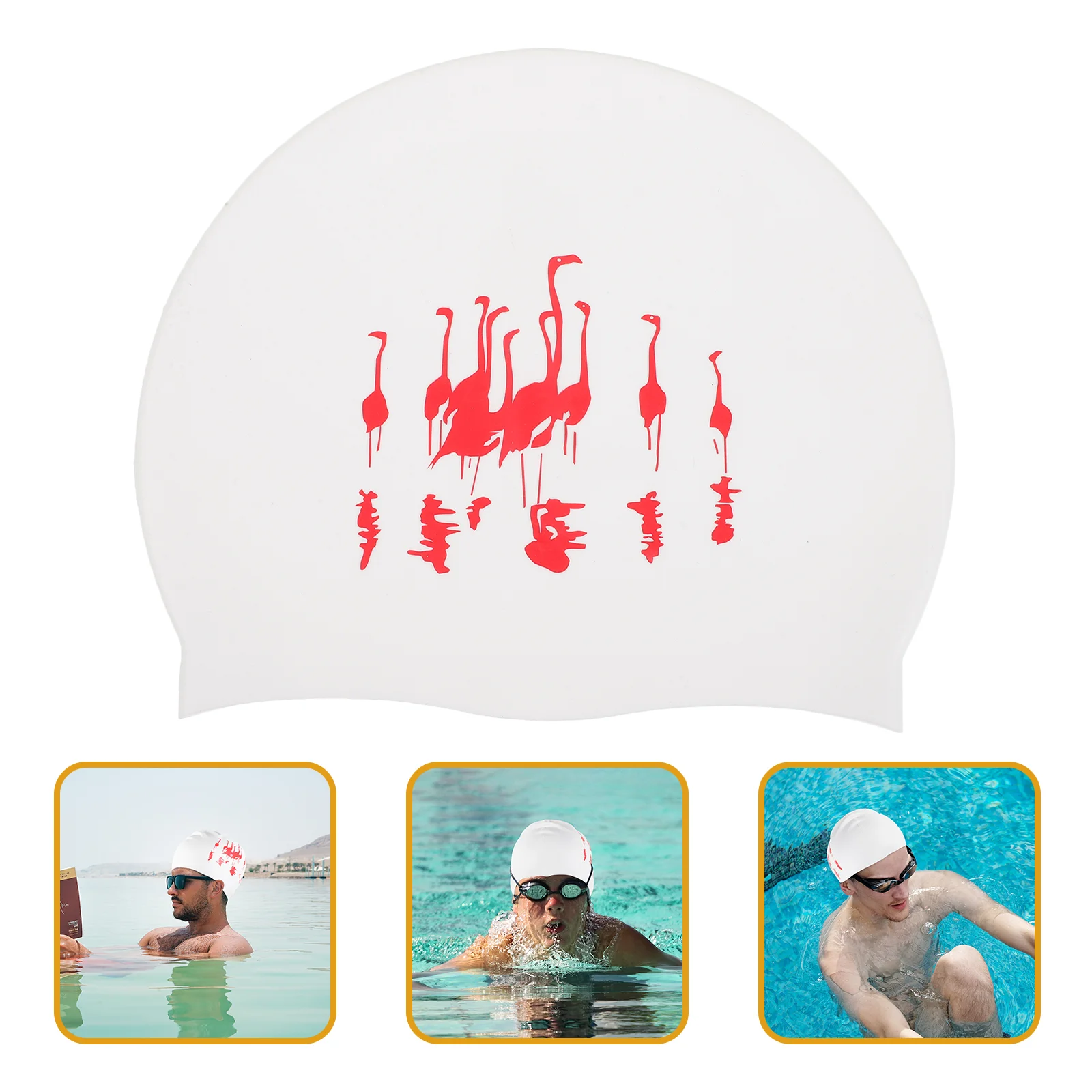 

Swimming Cap Women Non-slid Caps Silicone Water Proof Womens Silica Gel Hat Female