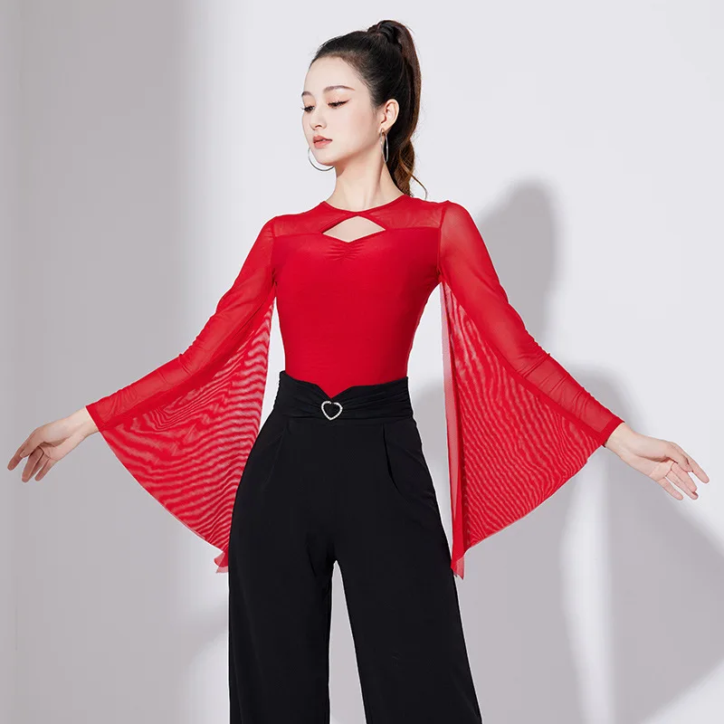 Современный танцевальный костюм для женщин и взрослых 2024 женский новый топ