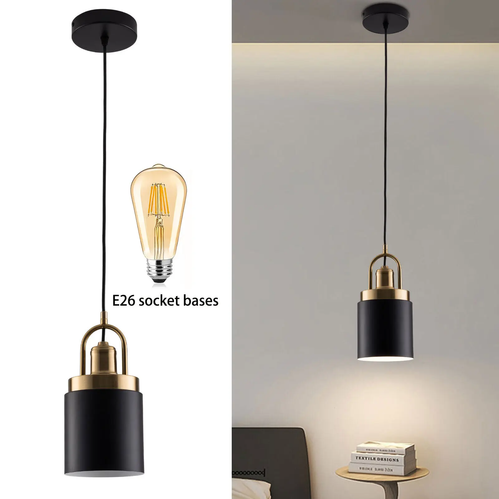 

Industrial Pendant Light Modern Chandelier Kitchen Island Pub Hanging Ceiling Lamp Home Fixture Decor