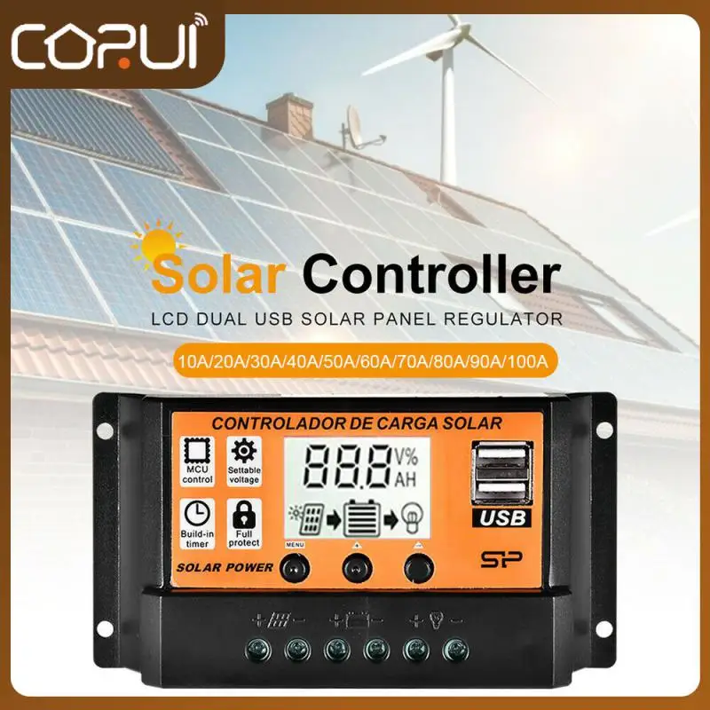 

MPPT Solar Charge Controller PWM 100A 30A 10A 20A 50A Solar Power Regulator DC 12V 24V Auto Dual USB LCD Display Load Discharger