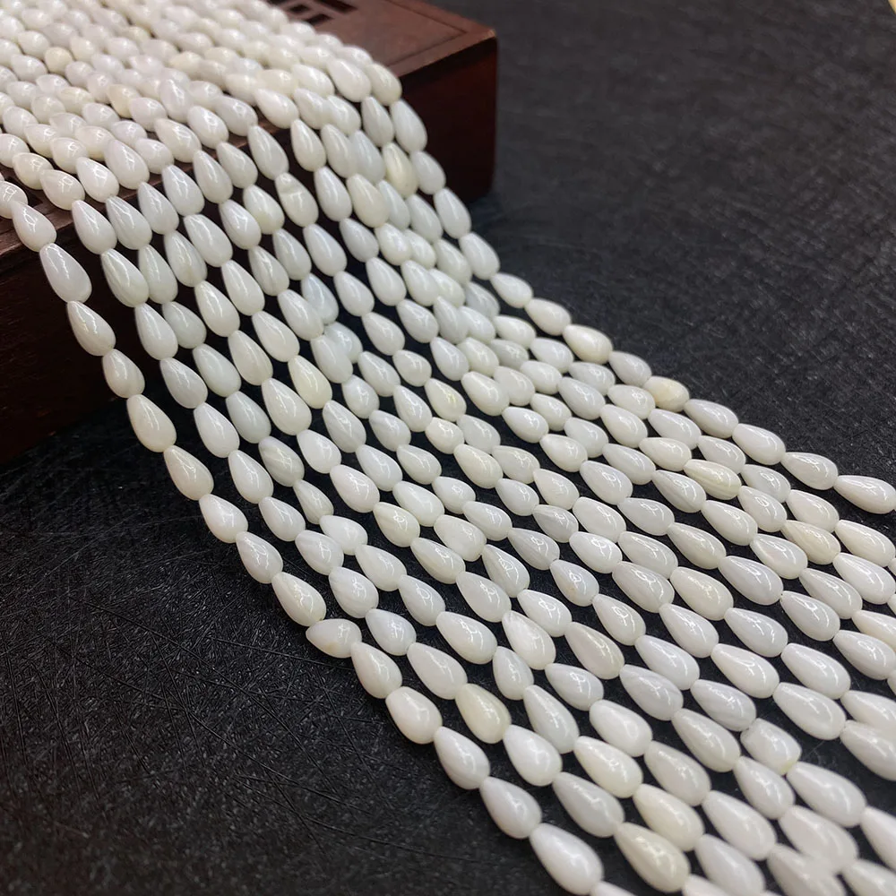 

Natural Freshwater Shell Teardrop Beads 5x8mm Fine Production Necklace Earrings DIY Bracelet Pendant Fashion Jewelry Accessories