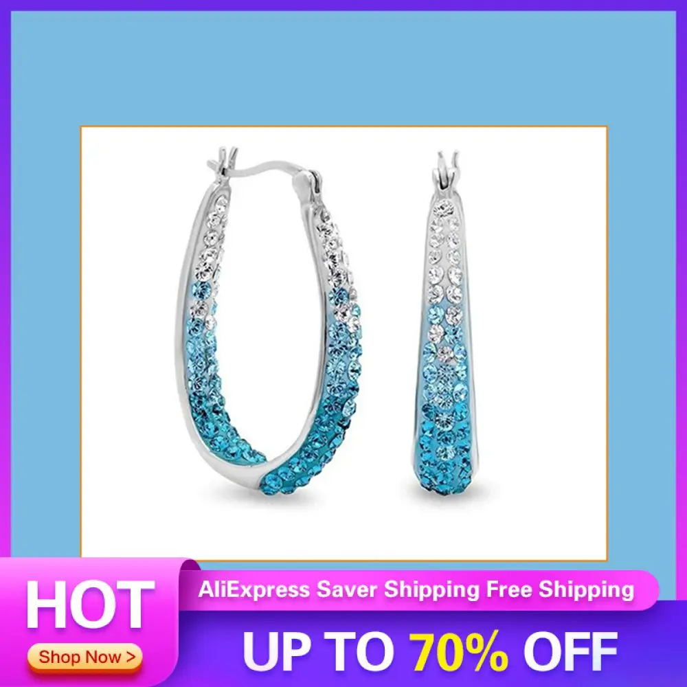 

Europe And America Elegant Electroplating Luxury Diamond Earrings Diamond Earrings Wedding Demand Jewelry Unique U-shaped Gifts