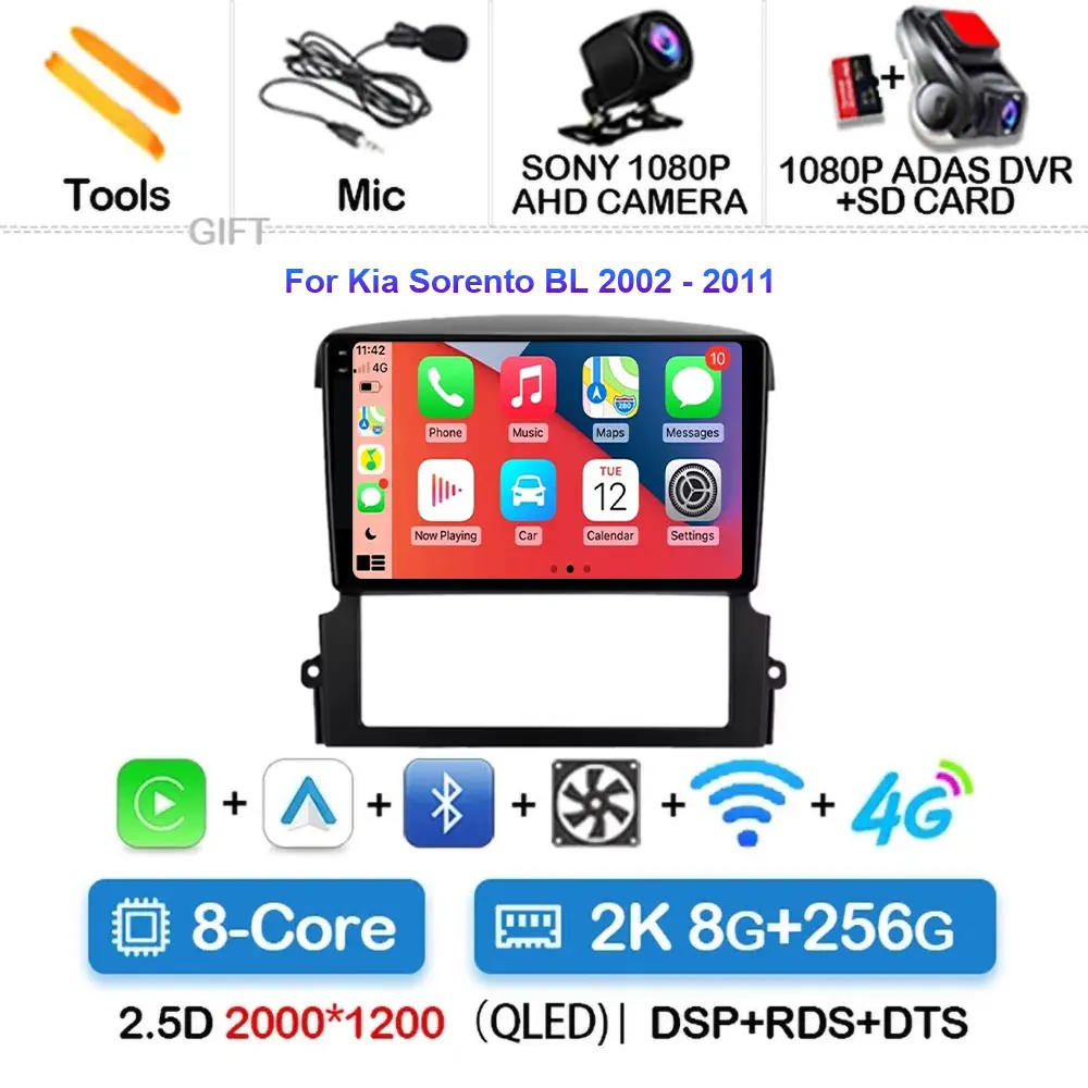 

Android 15 для Kia Sorento BL 2002, 2003, 2004, 2005, 2006, 2007, 2008-2011, автомобильный радиоприемник, мультимедийный видеоплеер, навигация, GPS 4G