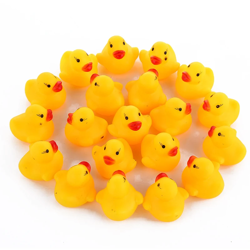 

10 Pcs Mini Yellow Rubber Ducks Bath Toy Baby Shower Water Toys Pure Natural Cute Ducky for Baby Kinder Toys Educational Toys