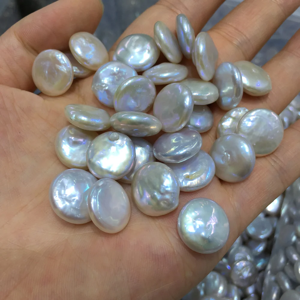 3 шт. натуральные жемчужные бусины в форме пуговиц россыпью высококачественные