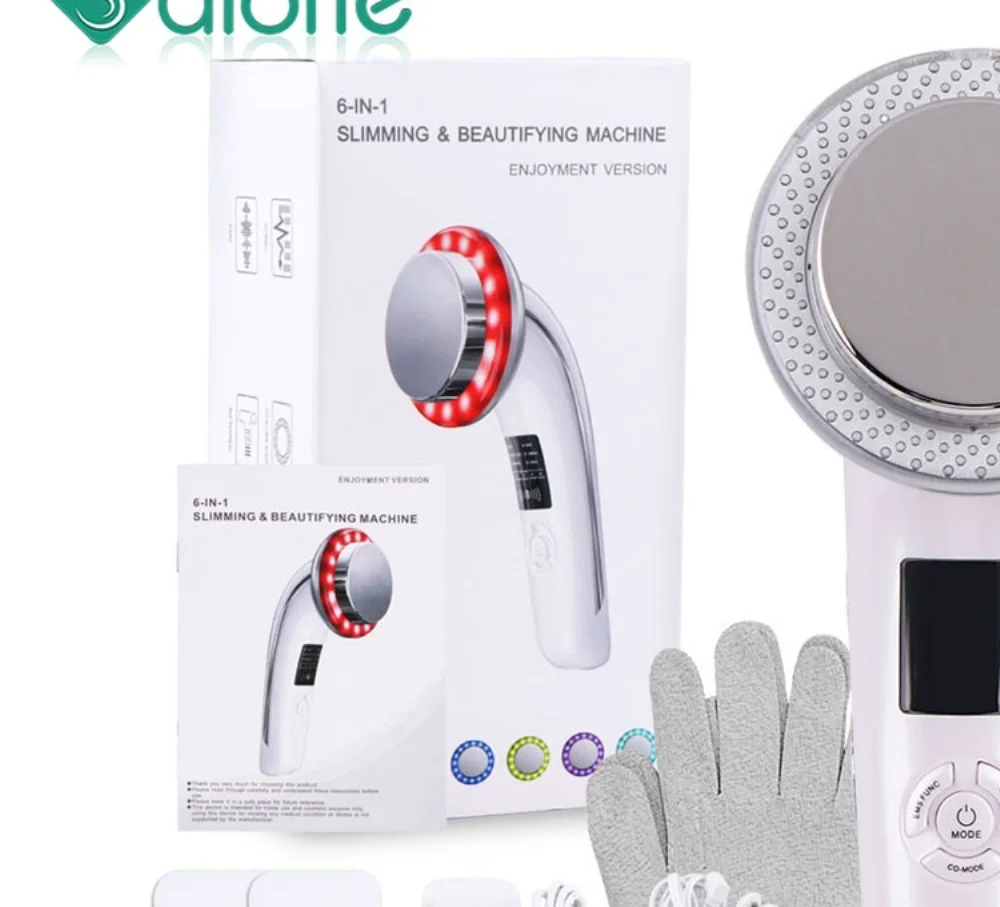 

SALORIE 6 IN 1 EMS ultrasonic Massager Slimming Gel Cream RF Infrared 1Mhz Ultrasound Cavitation Fat Burner Bar Weight Loss