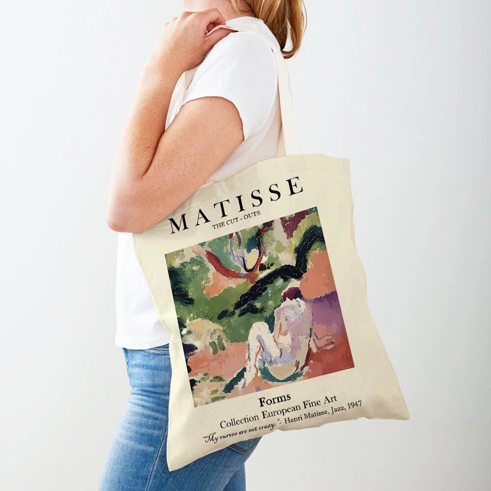 Matisse сумки для покупок с абстрактным ландшафтом и цветами супермаркета