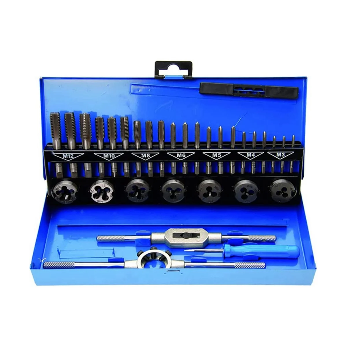 32PC Tap and Die Set Hand with 32 Sets of Tap and Die Tapping Tool Set Tap and Die Set Drill Tool Se