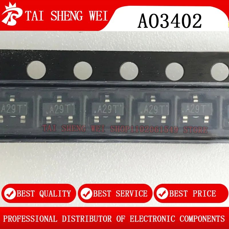 AO3407 SOT23-3 AO3400 AO3401 AO3402 AO3404 AO3406 A09T A19T A29T A69T MOSFET A79T AO3413 AO3415 AO3415A AO3416 SOT-23, 50 шт.