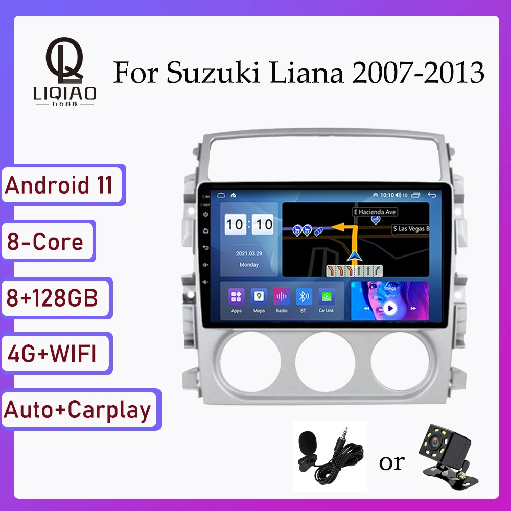 

Android 11 Smart Car Radio for Suzuki Liana 2007 -2013 Octa-core 8GB+128GB Car Multimedia Video System DVD Player SWC Bluetooth
