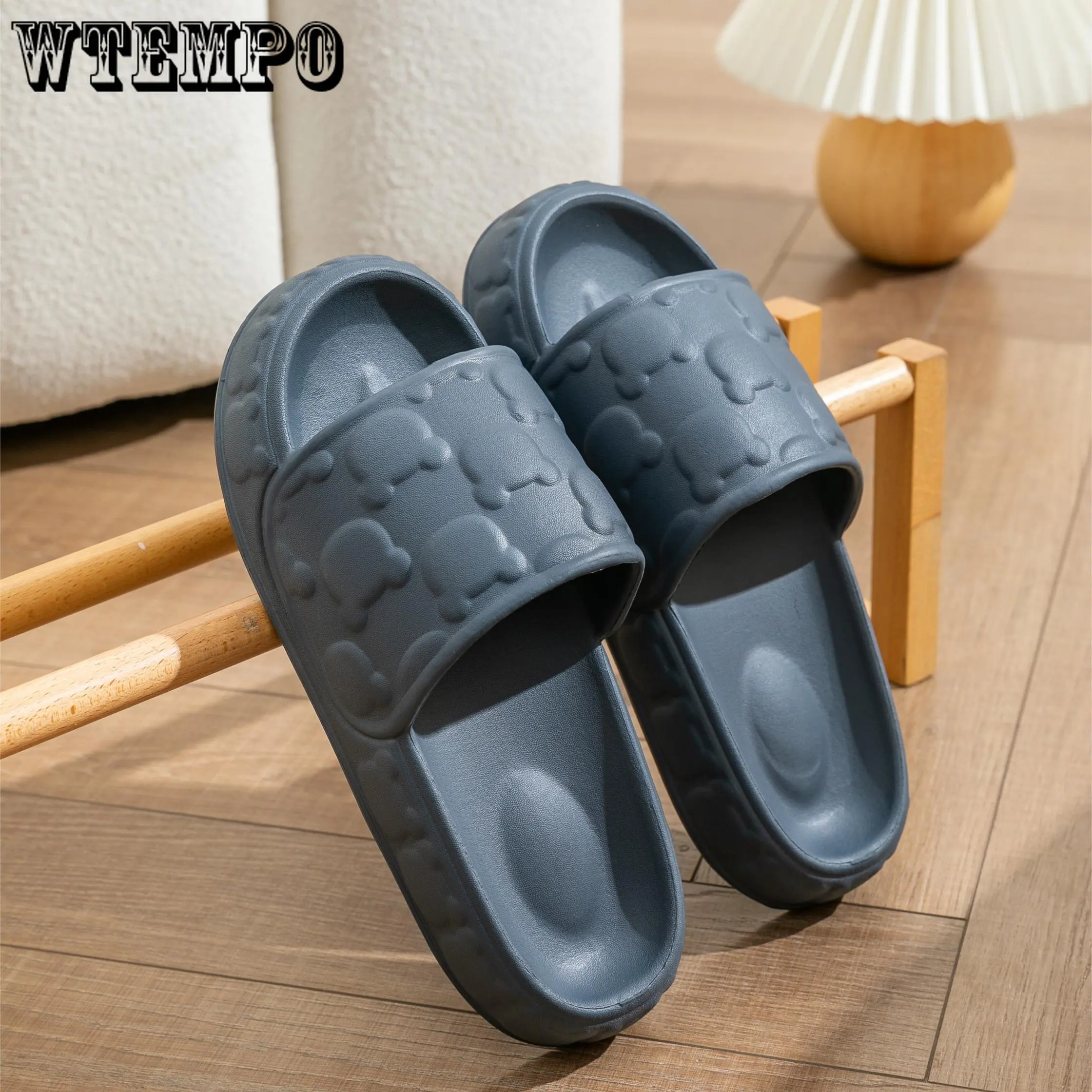 

Мужская летняя верхняя одежда Wtempo, сандалии на толстой подошве, домашние сандалии для ванной комнаты, Нескользящие сандалии на плоской подо...