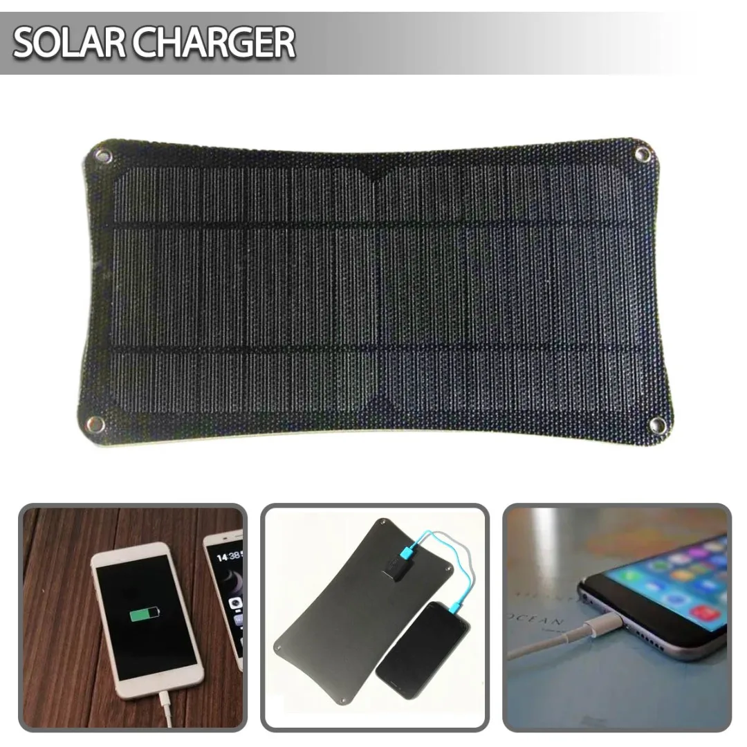 

1pc 5V USB Solarpanel Charger Adapter Waterproof Solar Charging System Outdoor Emergency Power For Phone Car Easy To Install