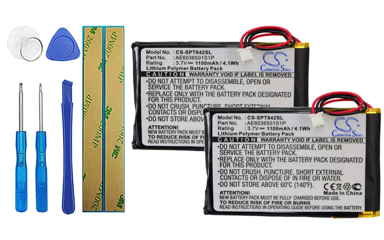 

Аккумулятор для Spetrotec 4642-E434-V12 SEG/N AE6036501S1P, 2 упаковки, 1100 мА