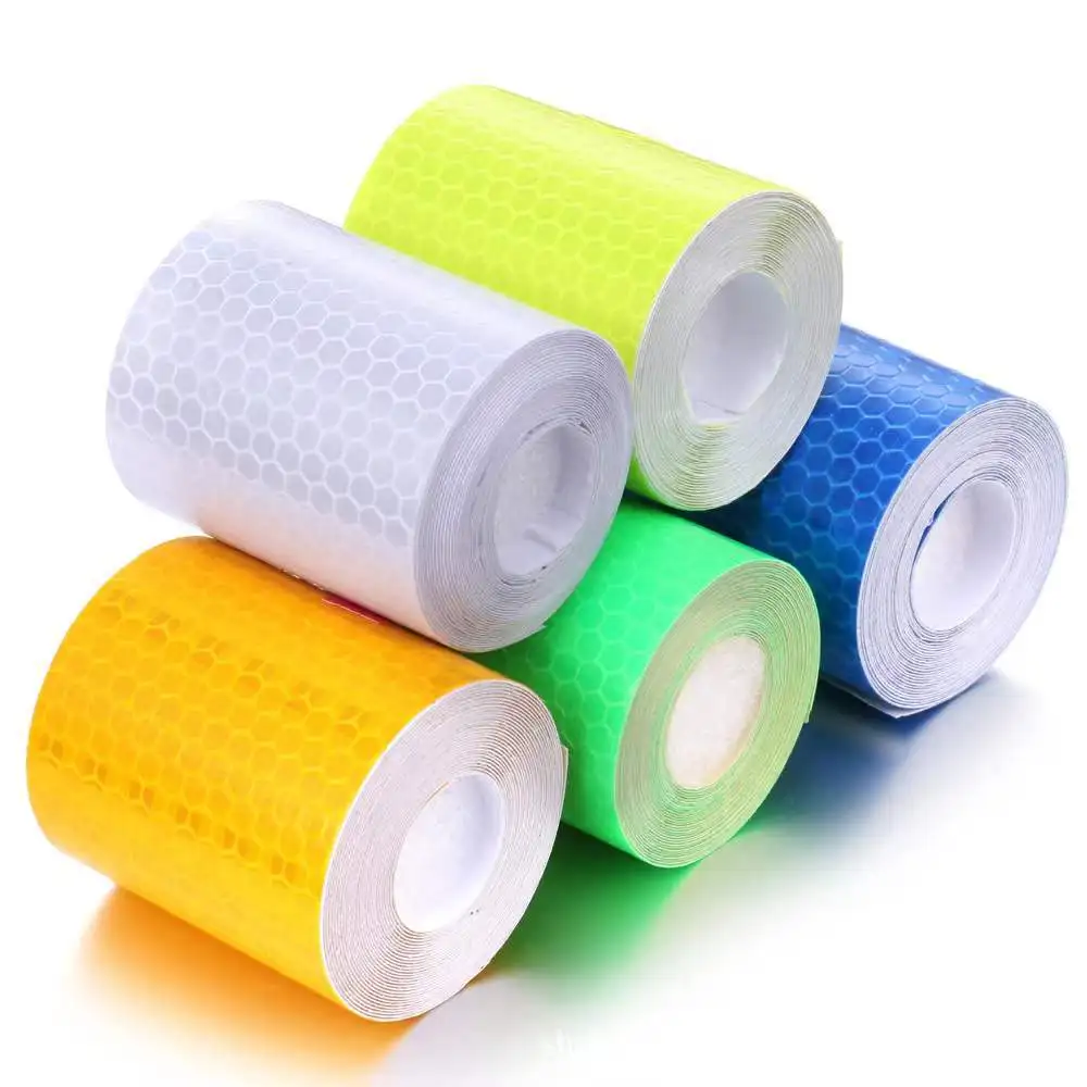 

5cm*100cm Red White Yellow Night Reflective Warning Sticker Car Bicycle Guardrail