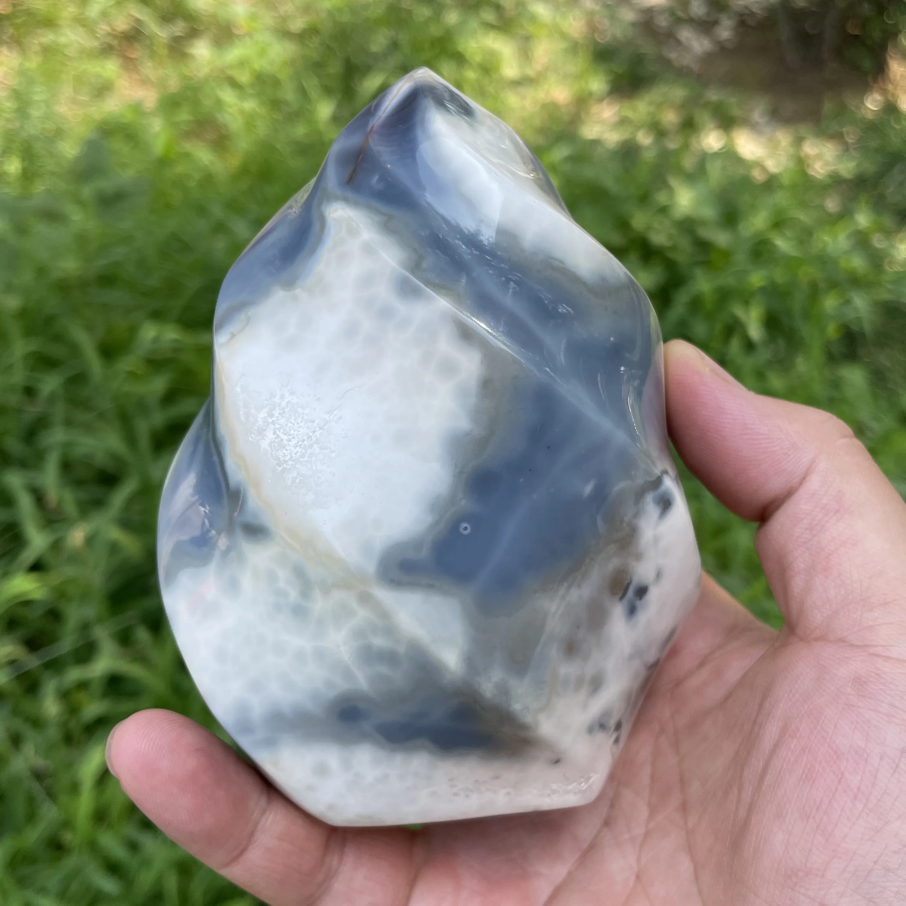 Натуральный орка агат тигр Кит фотоэлемент энергетическое пламя кристалл кварца