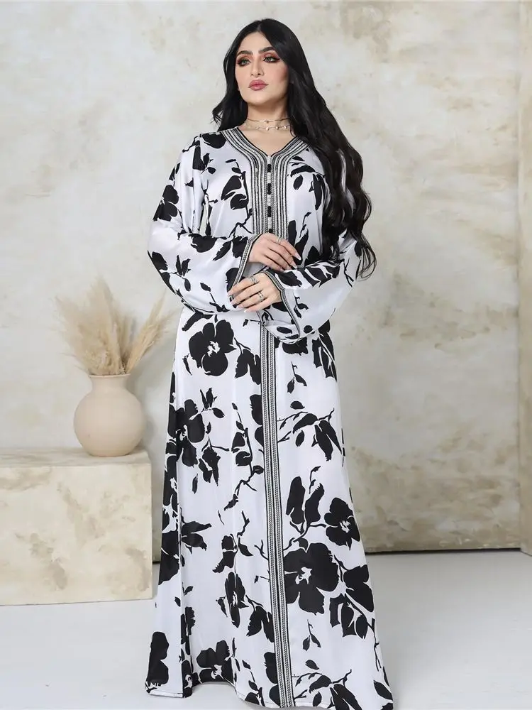 

Ramadan Black Abaya Dubai Turkey Islam Muslim Modest Dress Kaftans Abayas For Women Caftan Marocain Robe Longue Femme Musulmane