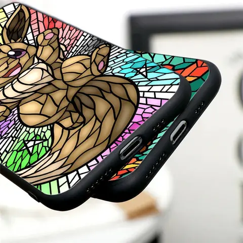 Чехол для телефона с витражами Pokemons Eevees Umbreons Sylveons для Apple iPhone 16, 15, 14, 13, 12, 11 Pro Max XS Max 8 Plus, чехлы