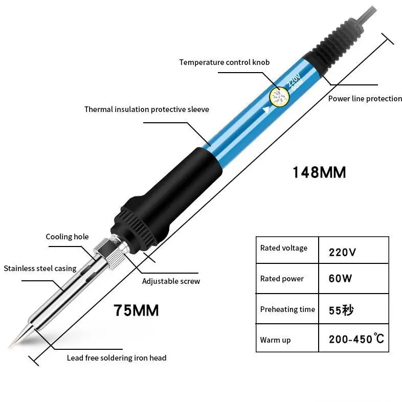 Soldering Iron Electric For Soldering 220v 110V Tin Soldering Iron With Regulator Usb Solder Tin Welding Machine Soldering Tools images - 6