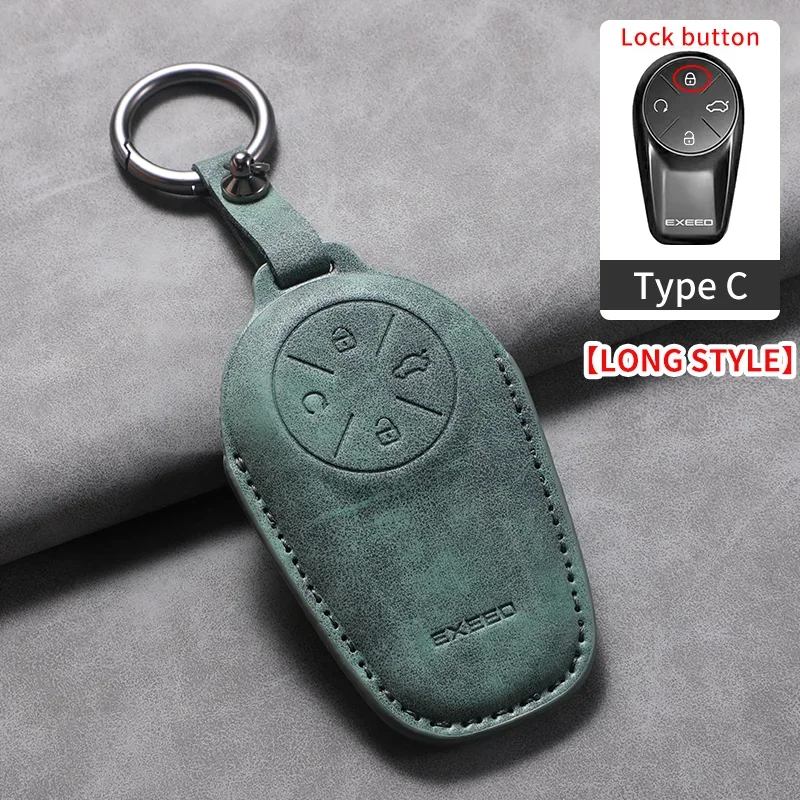 

Кожаный чехол для автомобильного ключа, длинный стиль для Chery EXEED LX TXL AtlantiX ET ES VX, автомобильный брелок-держатель, брелок
