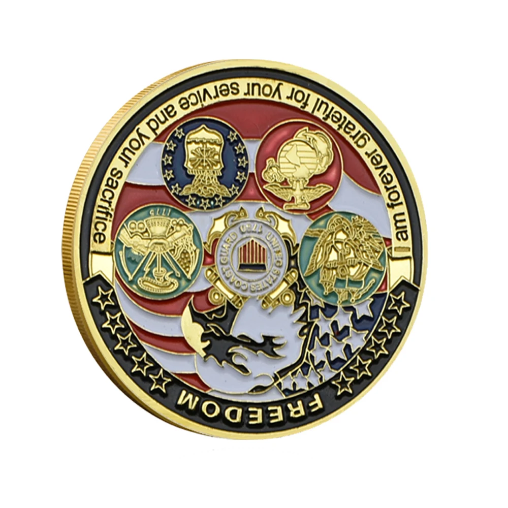 

Holiday Gift United States Army Navy Gold Plated Metal Military Badge Home Decor Coin Collectible Gift