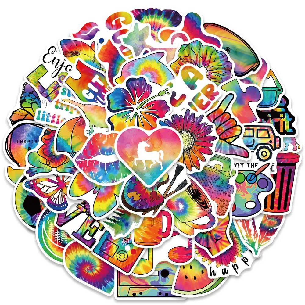 50 шт. милые Мультяшные радужные животные Единорог наклейки из ПВХ