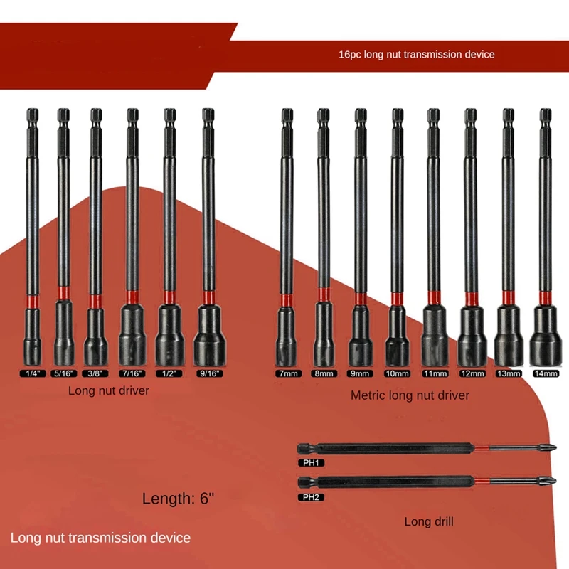 Магнитный гайковерт 6 дюймов привод (16 шт.)