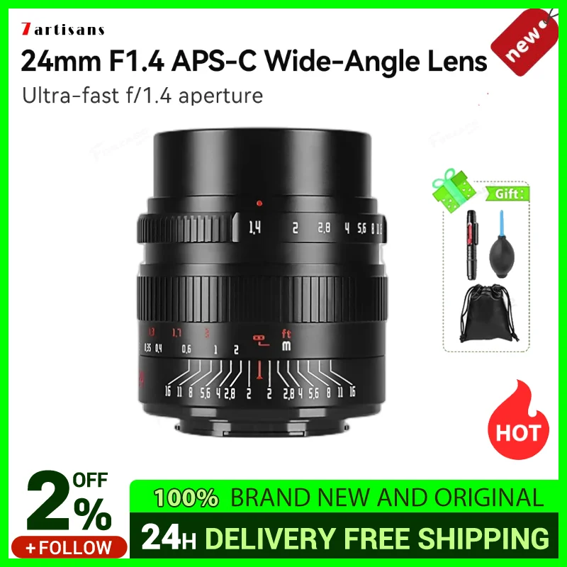 

7artisans 7artisans, параметры 24 мм F1.4, большой апертуры, линзы людей, людей с бонусом, для Sony E Canon, зеркальные Canon, радиочастотные FUJIFX M4/3 NIKON Z