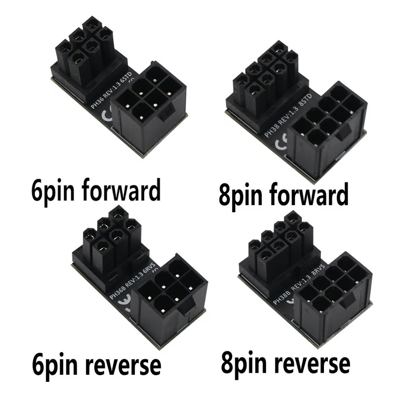 

Адаптер ATX для графического процессора, Угловая головка, 8Pin, 6Pin, гнездо до 8Pin, 6Pin, штекер 180 градусов, угловой разъем для гидроусилителя руля, д...