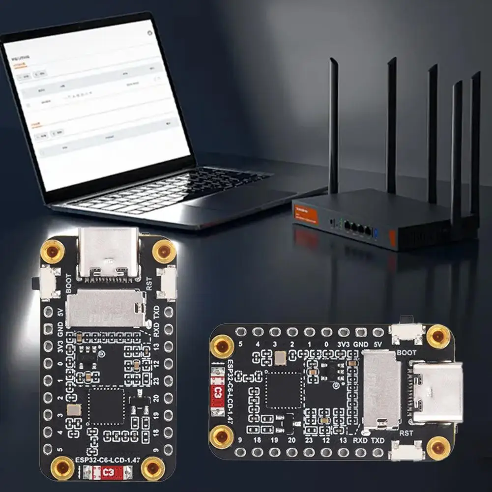 Дисплей макетной платы микроконтроллера поддерживает Wi-Fi BLE 6 Bluetooth и RISC-V 2 4 ГГц 5