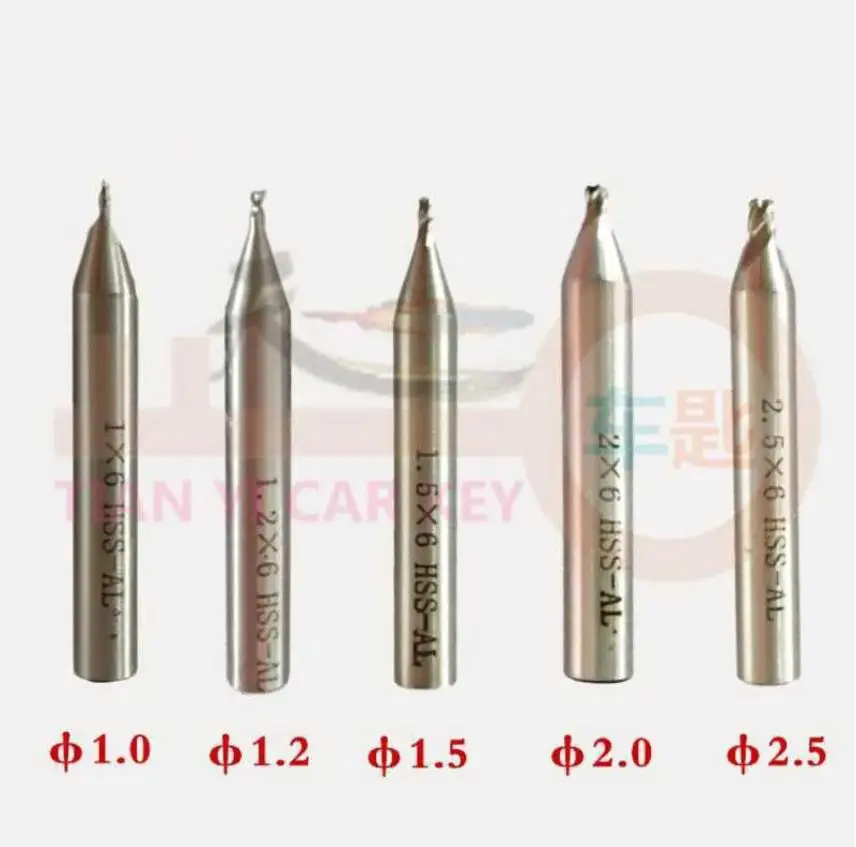 

Milling Cutter Tracer Probe Dimple Cutter 1.0/1.2/1.5/2.0/2.5/3.0 For Vertical Key Cut Machine Locksmith Tool