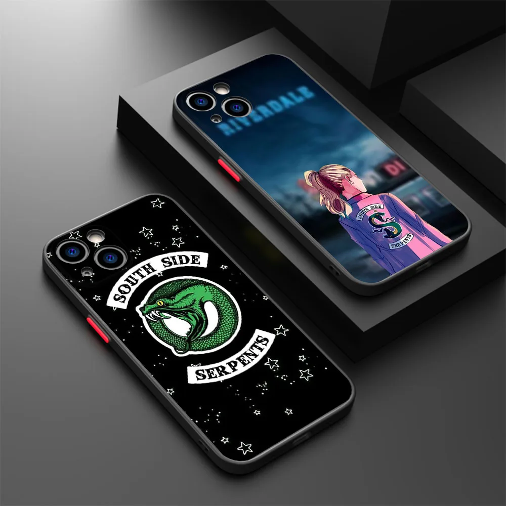 Чехол для телефона iPhone 14 13 12 Mini 11 15 Pro XS Max X XR SE 7 8 6S 6 Plus Riverdale Serpents прозрачный матовый