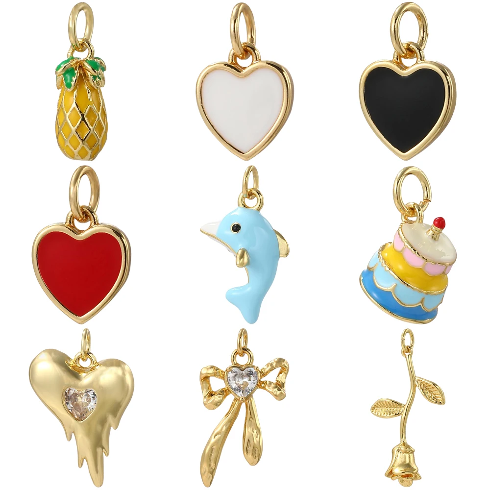 Сердца из винтажной меди с золотым покрытием Magic Fish