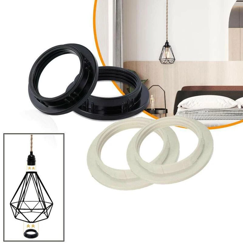 

10pcs E14 E26 E27 Lampshade Ring Adapter Black/white Light Shades Collar Ring Adaptor Bulb Holder Plastic Lamp Shade Accessories