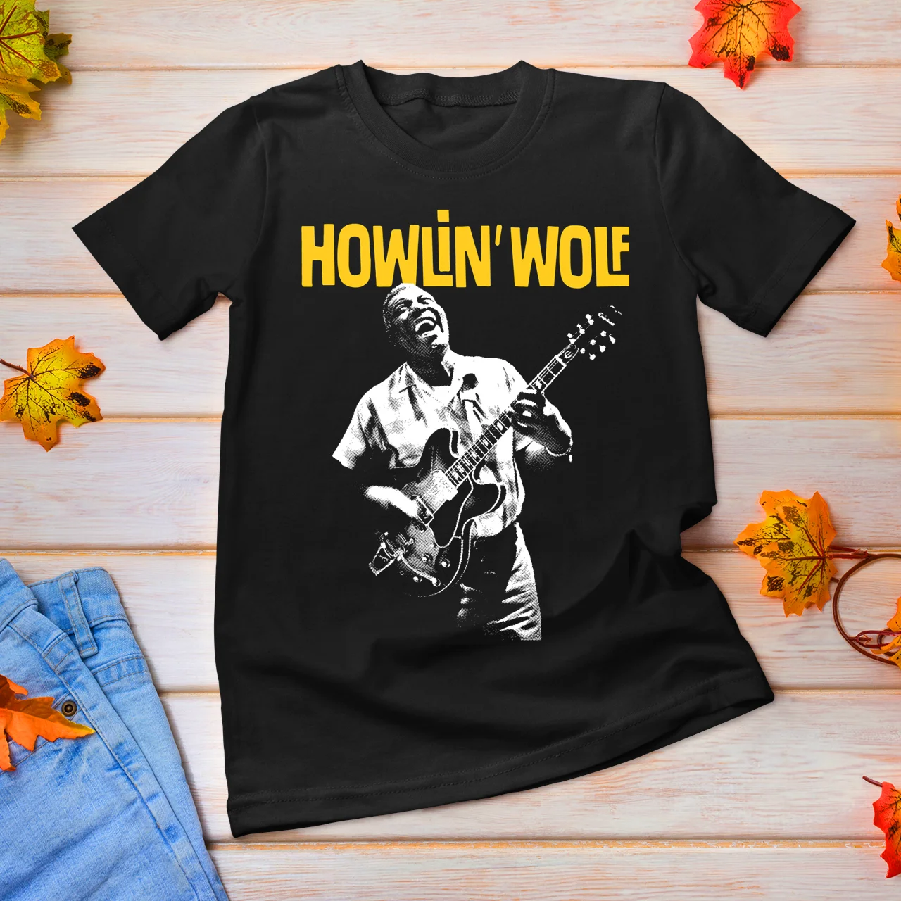 

Vintage Howlin' Wolf Singer Cotton Black All Size Tee Shirt 1A966