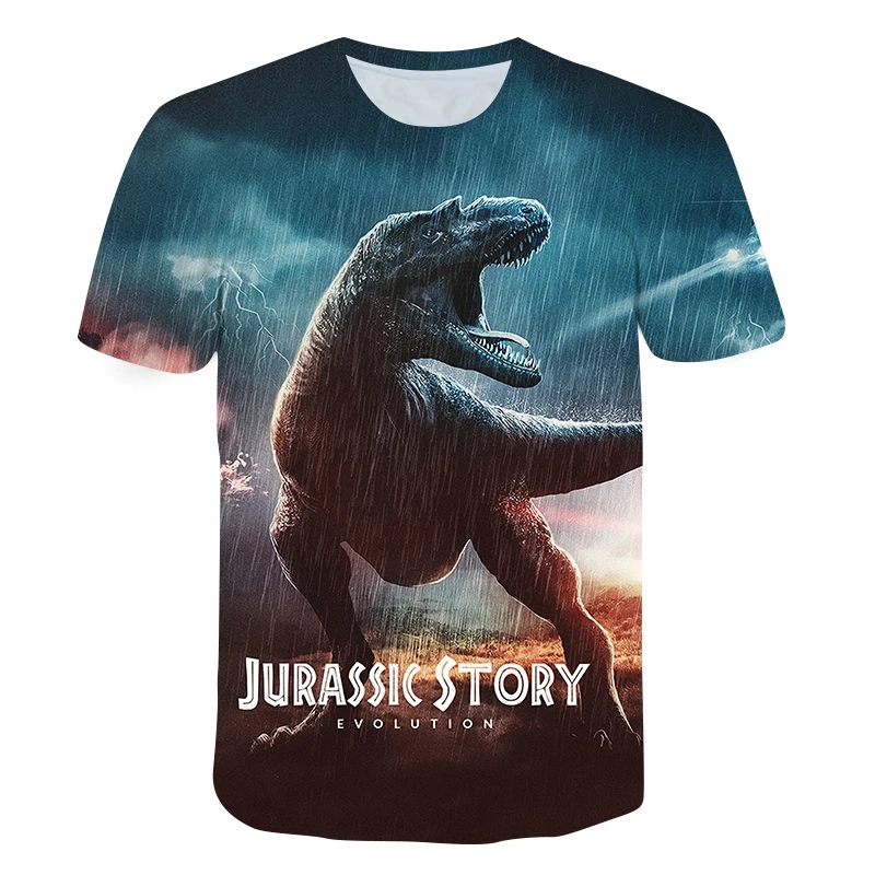 

New Summer 3D Jurassic Printed T Shirt Casual Funny Top Tees Oversize Cool O-Neck European American Style Short Sleeve XXS-6XL