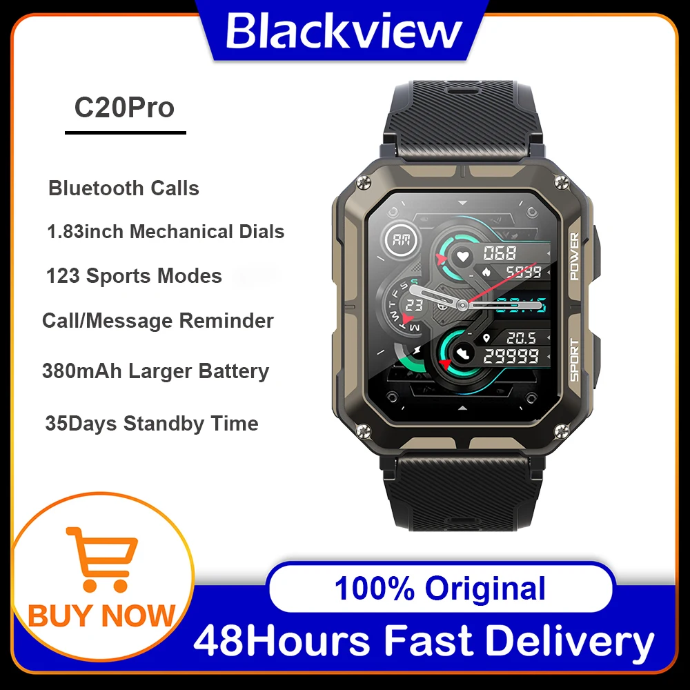 

Blackview C20Pro умные часы для мужчин 1,83 дюйма экран Bluetooth вызов спорт фитнес трекер водонепроницаемый Smartwatch для Xiaomi IOS