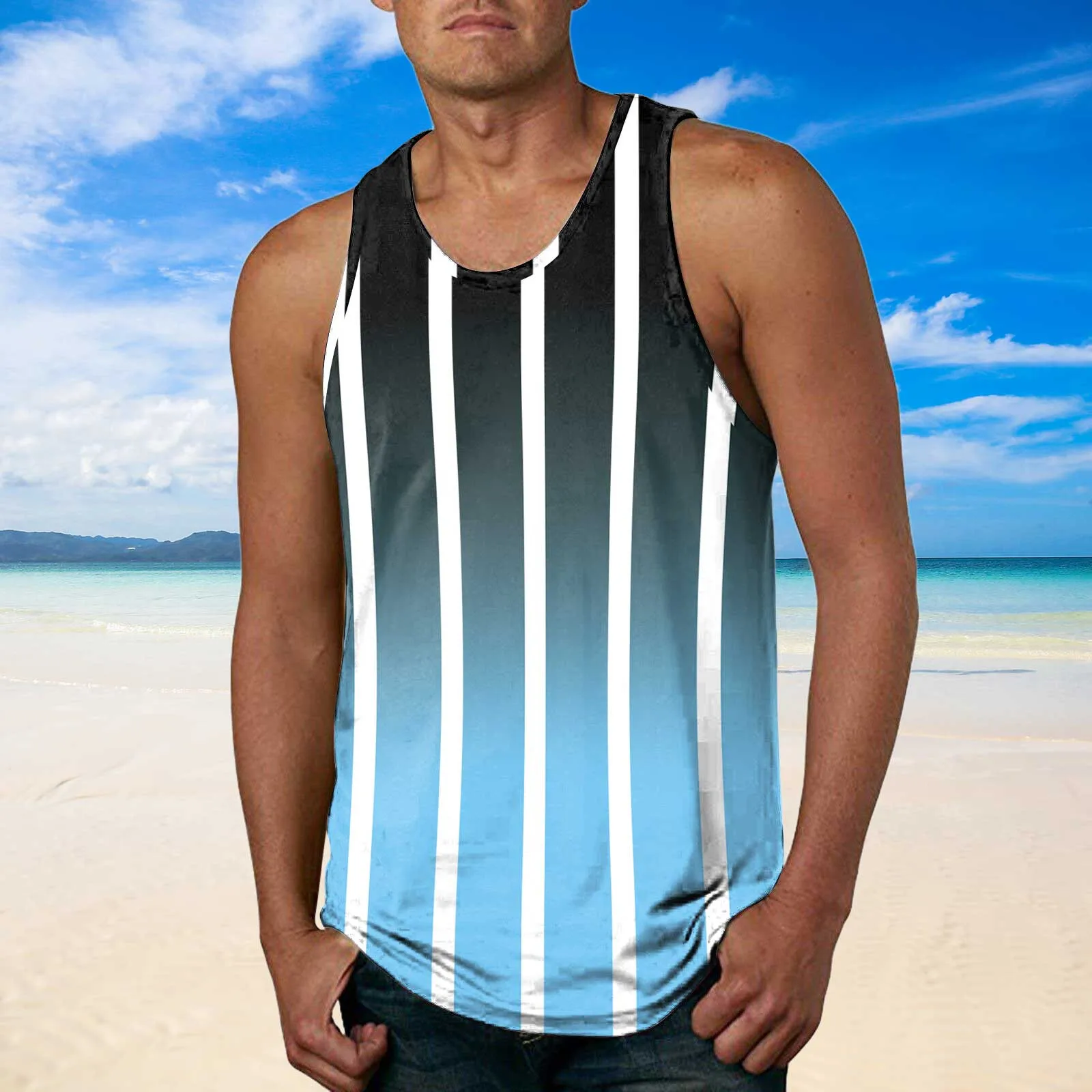 

Мужская рубашка с длинным рукавом и круглым вырезом