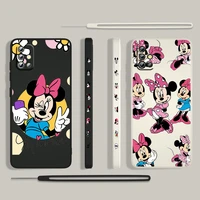 minnie mickey mouse for samsung galaxy a73 a53 a33 a52 a32 a22 a71 a51 a21s a03s a50 4g 5g liquid left rope phone case cover