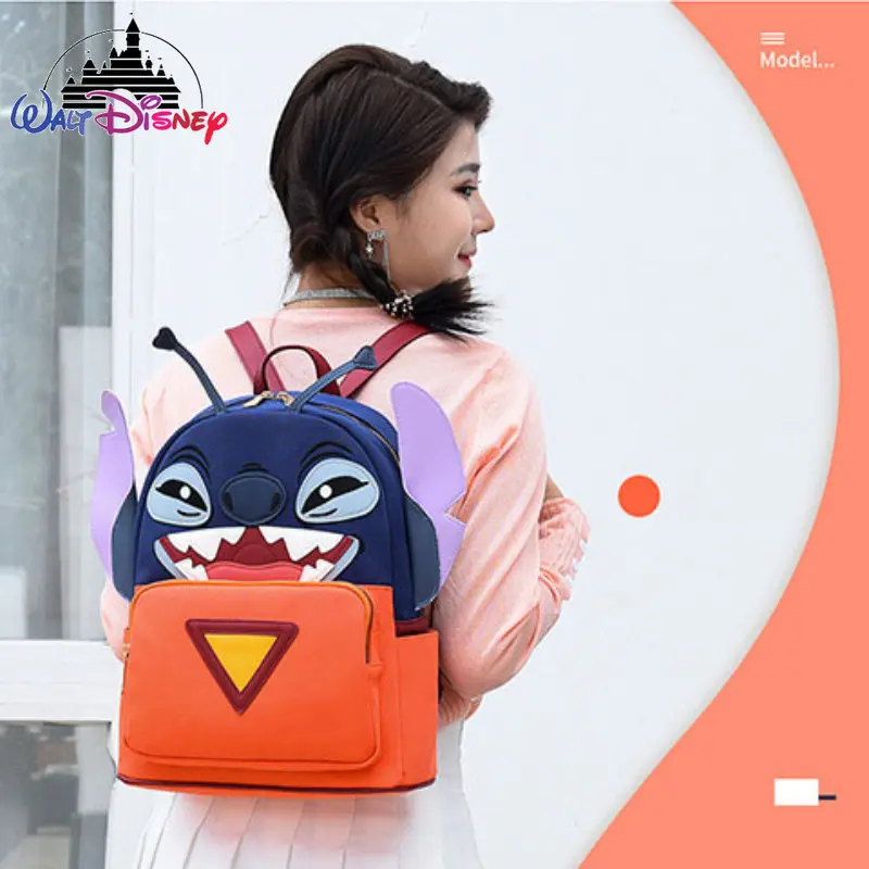 Disney Stitch New Backpack Cartoon Children's Backpack Fashion Cartoon 3D Women's Casual Backpack Large Capacity High Quality