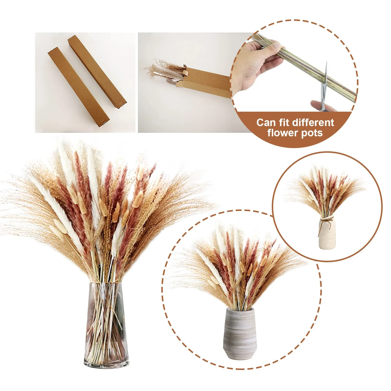 

Flower Arrangement Dry Flower Grass Dry Plant Home Wedding Decor Beige Grass 65pcs 45cm Grass Fluffy Exaggerated Grass