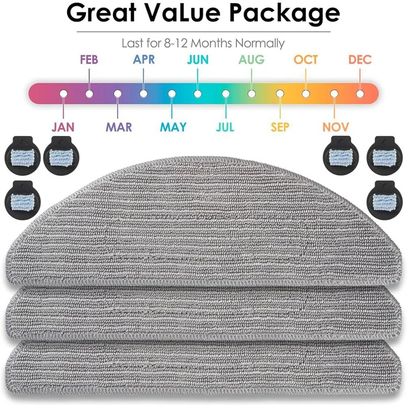 3 ткани для швабры + 6 фитилей робота-пылесоса Irobot Roomba Combo J5 J5+ I5 I5+ и сменные