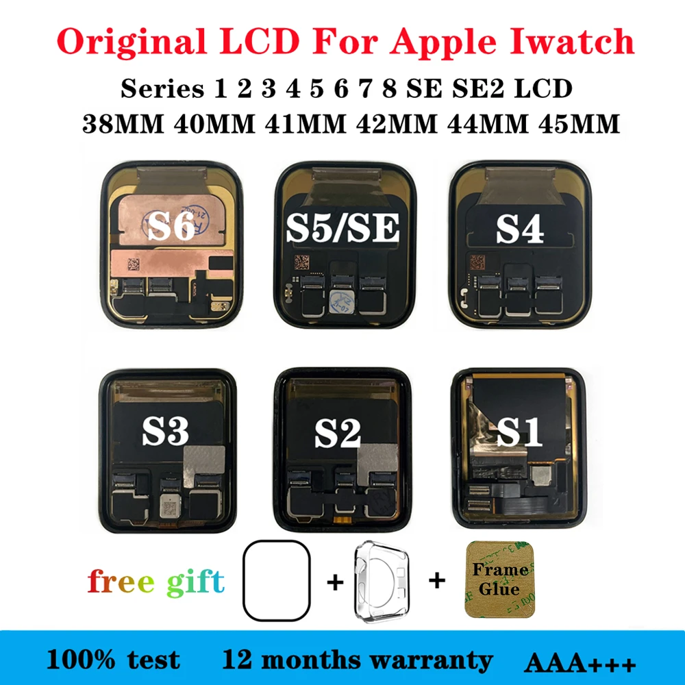 Original Iwatch Pantalla For Apple Watch Series 1 2 3 4 5 6 7 8 SE 38mm 42mm 40mm 44mm 41m Lcd Display Screen Digitizer Assembly