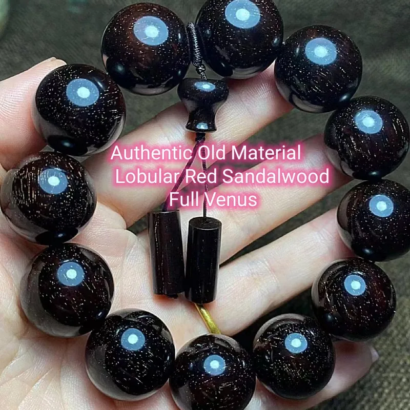 

1pcs Diy Authentic Old Material Lobular Red Sandalwood Bracelet Full Of Venus High Oil Dense Buddha Beads Hand String Male 2.0mm