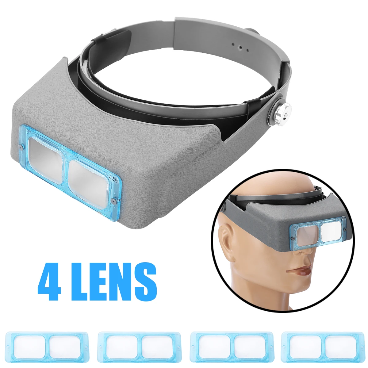 

Профессиональная Лупа Optivisor для ношения на голове, лупа для глаз с 4 линзами, увеличительное стекло для изготовления ювелирных изделий, очки с козырьком для сварки