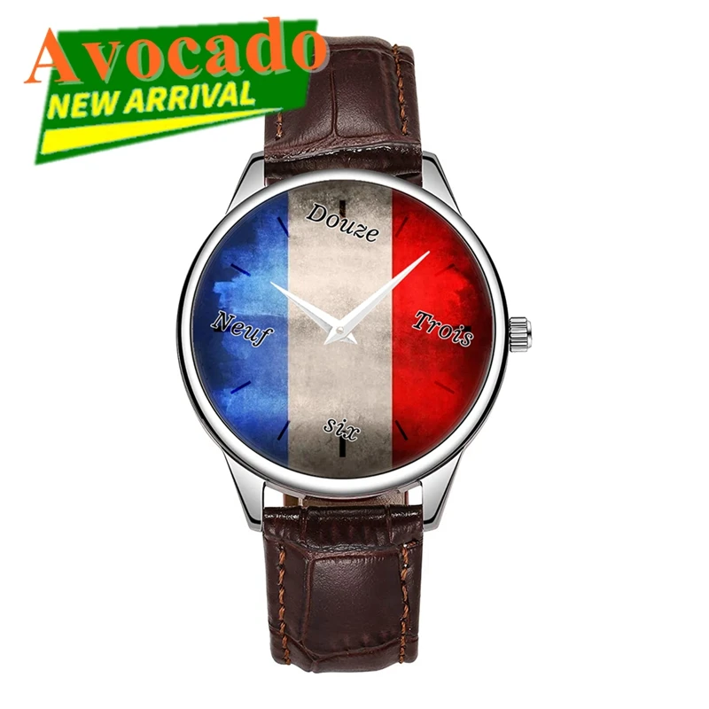 

Новинка, французская версия для мужчин, Роскошные Кварцевые наручные часы с текстом